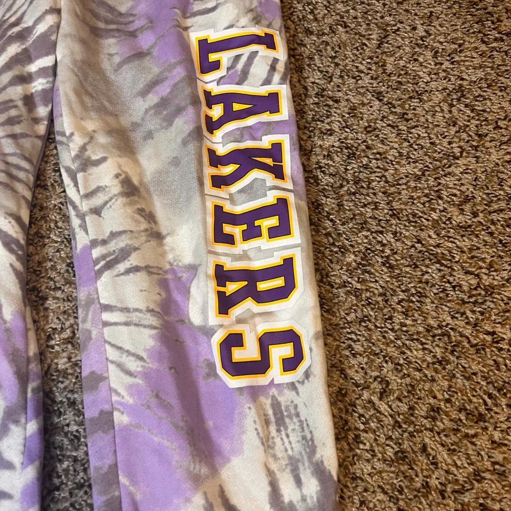 Hybrid Apparel Lakers Tie Dye Joggers Lounge Pants Comfy Casual Women's S - Picture 2 of 7